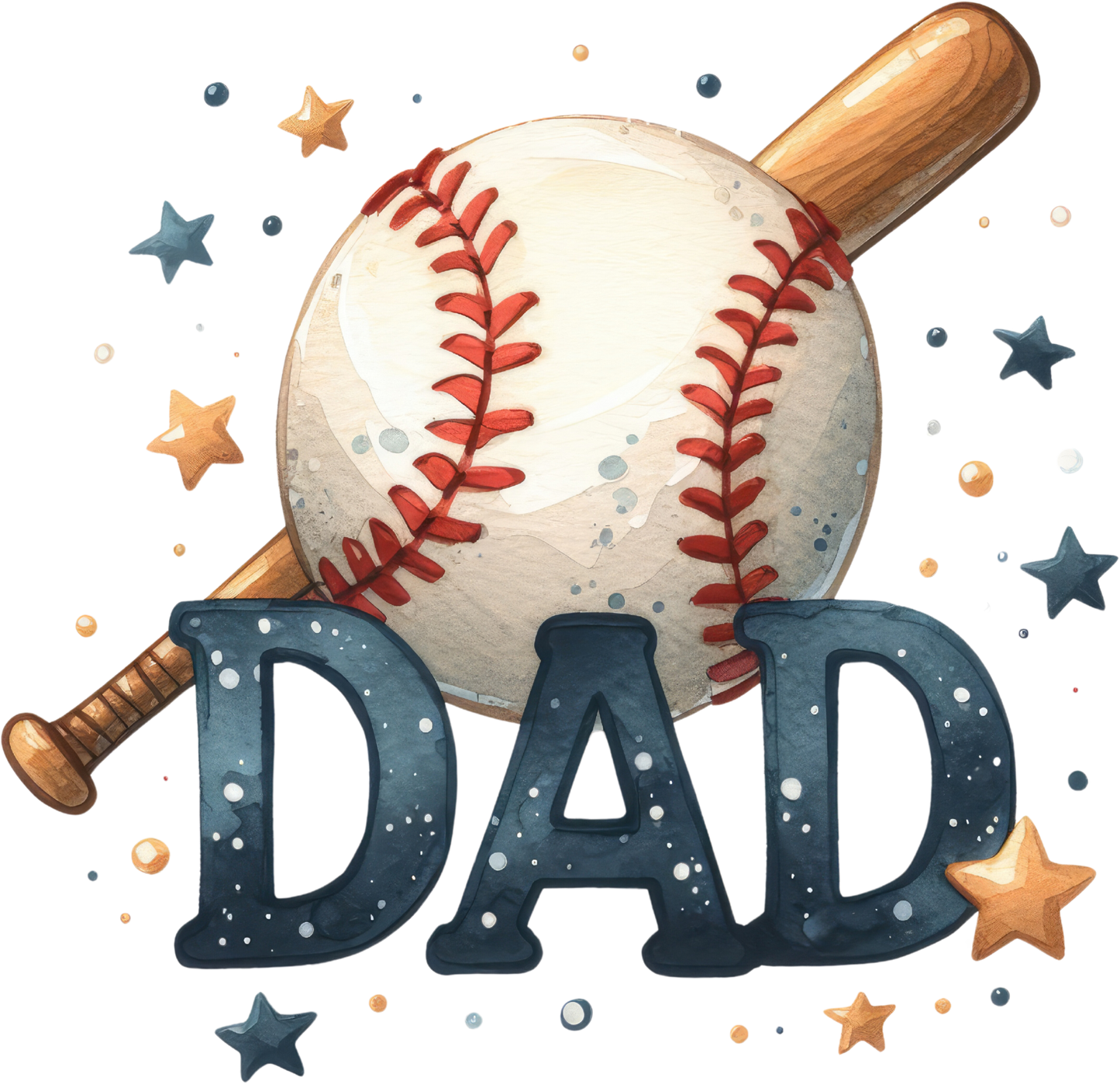 DTF Transfer - Dad Baseball & Bat (BBALL4)