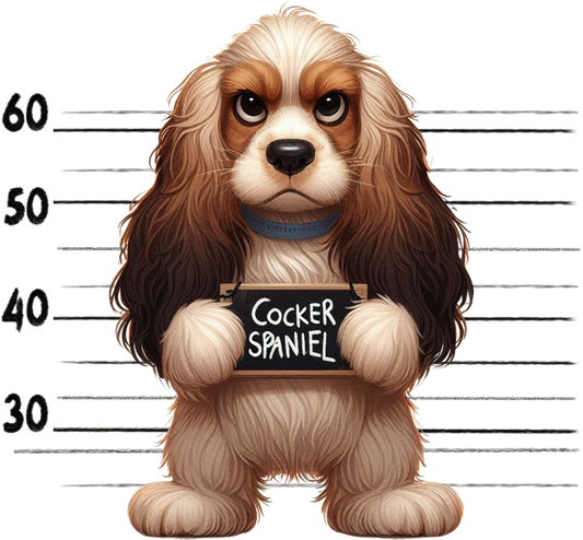 DTF Transfer - Jail Dog Cocker Spaniel (JDOG10)
