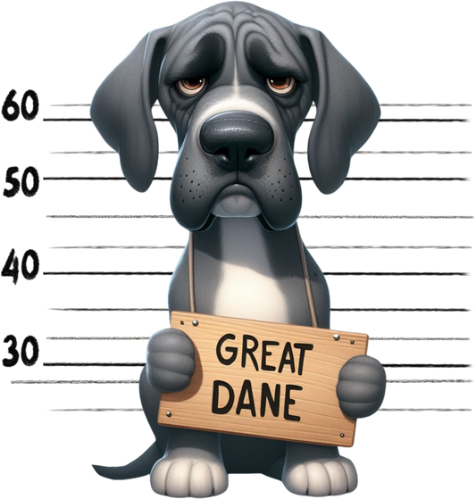 DTF Transfer - Jail Dog Great Dane (JDOG16)