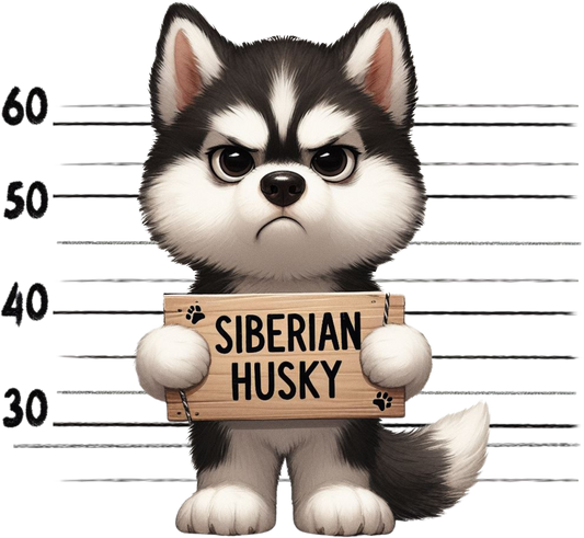 DTF Transfer - Jail Dog Siberian Husky (JDOG24)