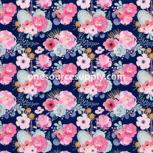 Specialty Materials Thermoflex Fashion Patterns (Pastel Flowers Navy)