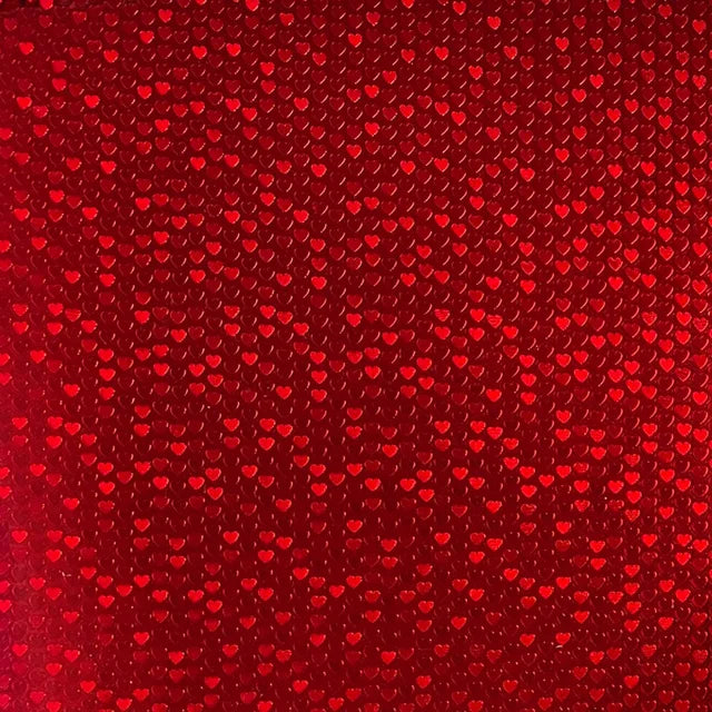 Red Twinkle Hearts Adhesive Back Vinyl