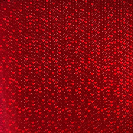 Red Twinkle Hearts Adhesive Back Vinyl