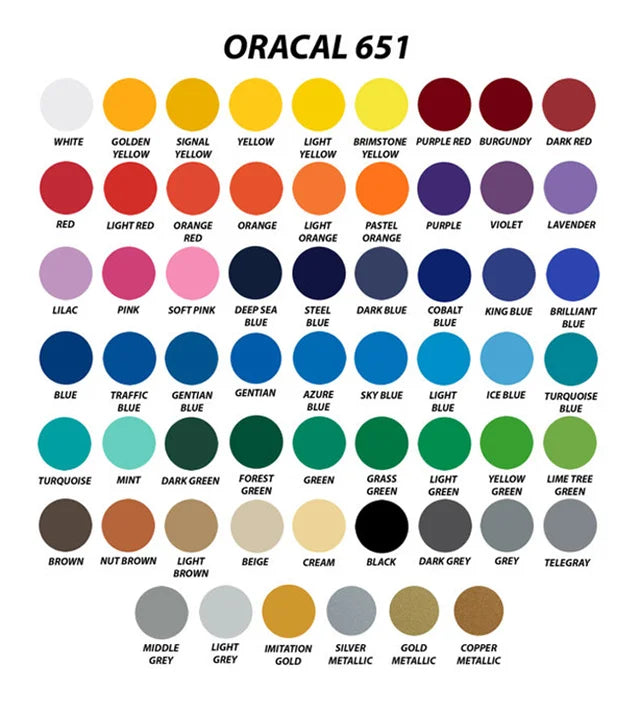 Oracal 651 Sampler Pack 12"X 12" 63 Sheets