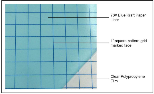 FDC Medium Tack Clear /Blue Grid 12"x 15" Sheets