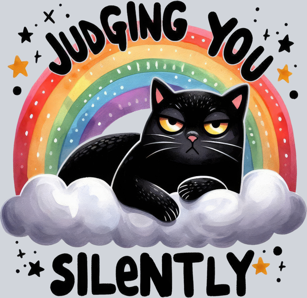 DTF Transfer Cats - Judging you Silently