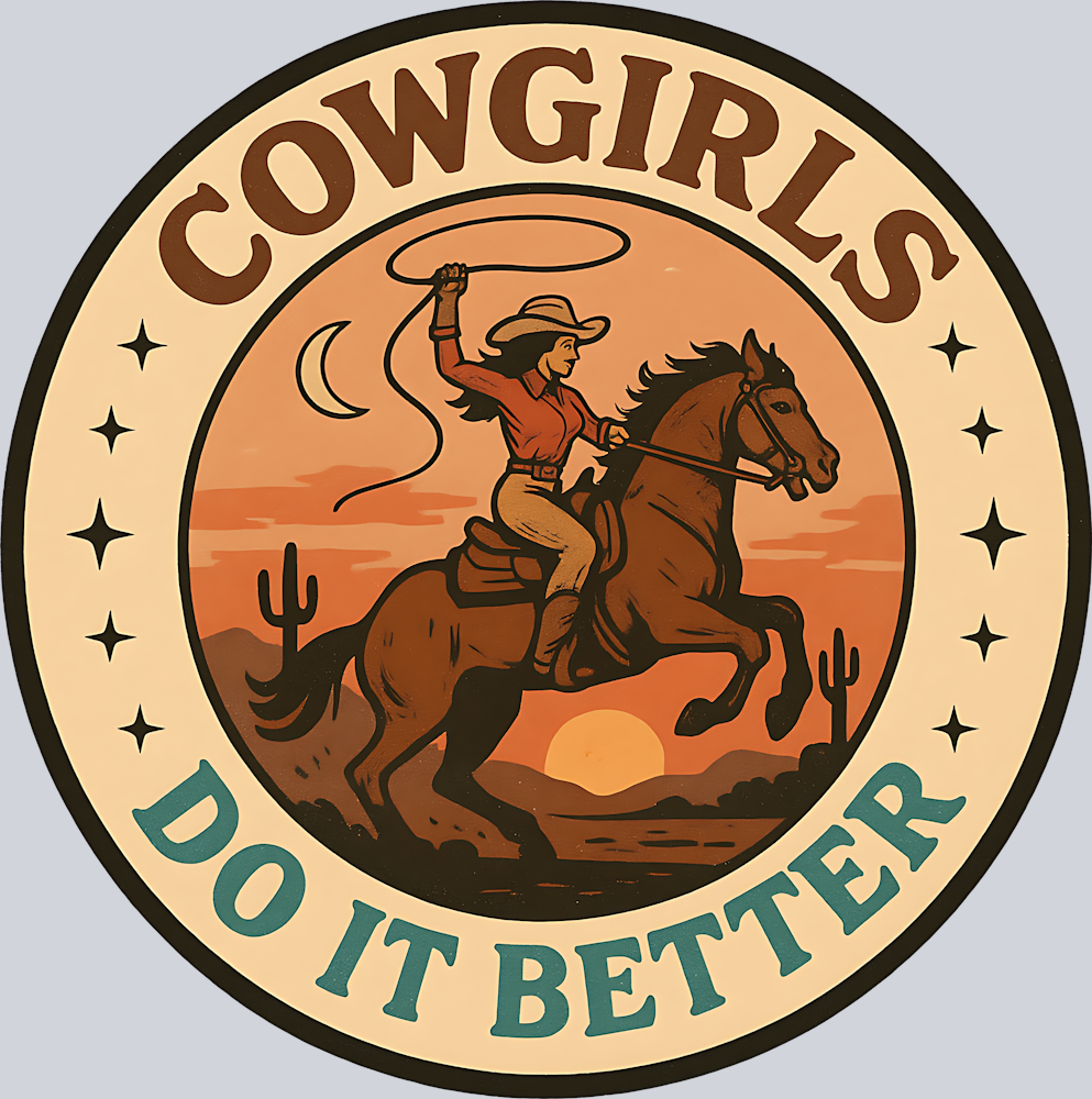 DTF Transfer Western - Cowgirls Do it Better