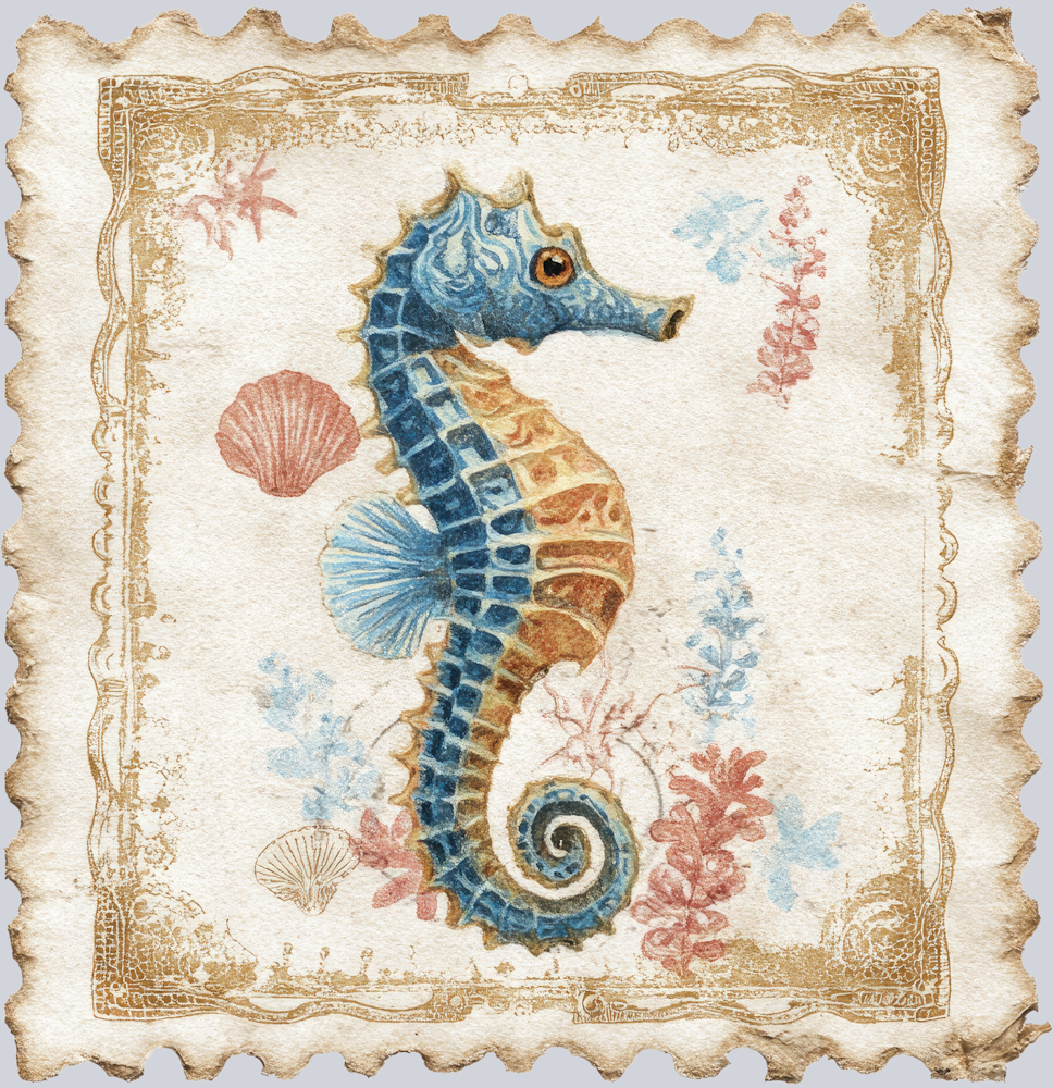DTF Transfer High Seas - Postage Seahorse