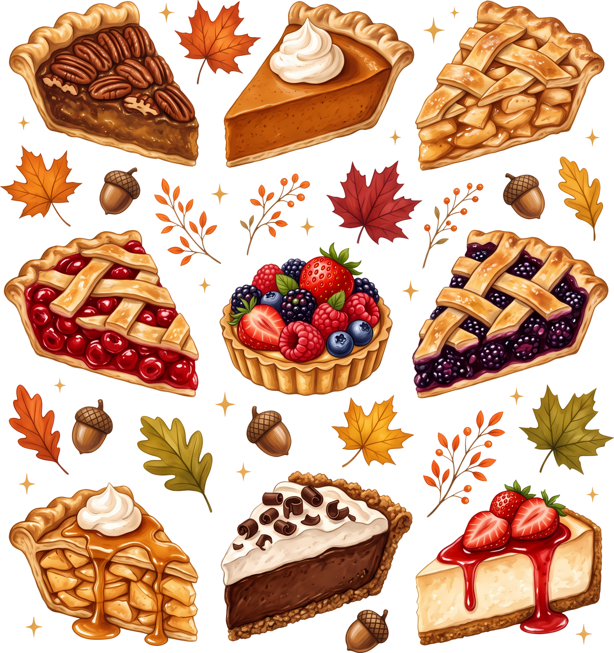 DTF Transfer Thanksgiving - Pies