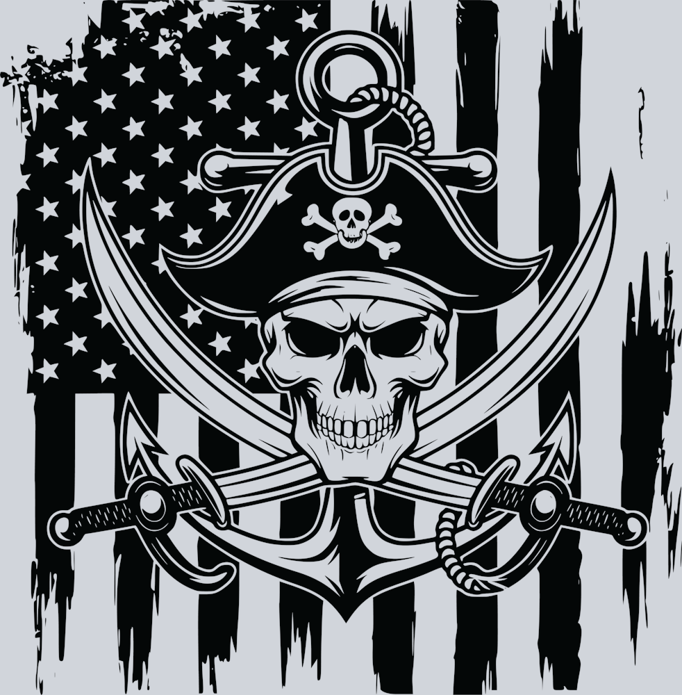 DTF Transfer High Seas - American Pirate Flag