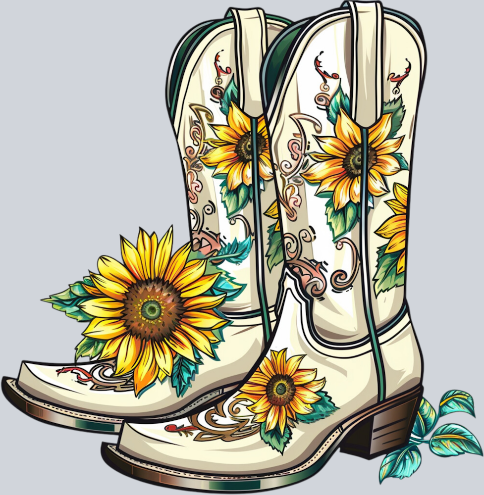 DTF Transfer Western - White Boots