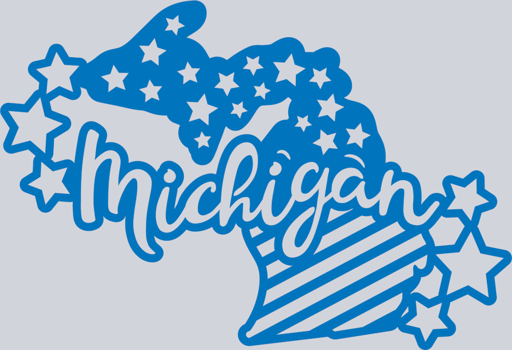 DTF Transfer Michigan - Blue