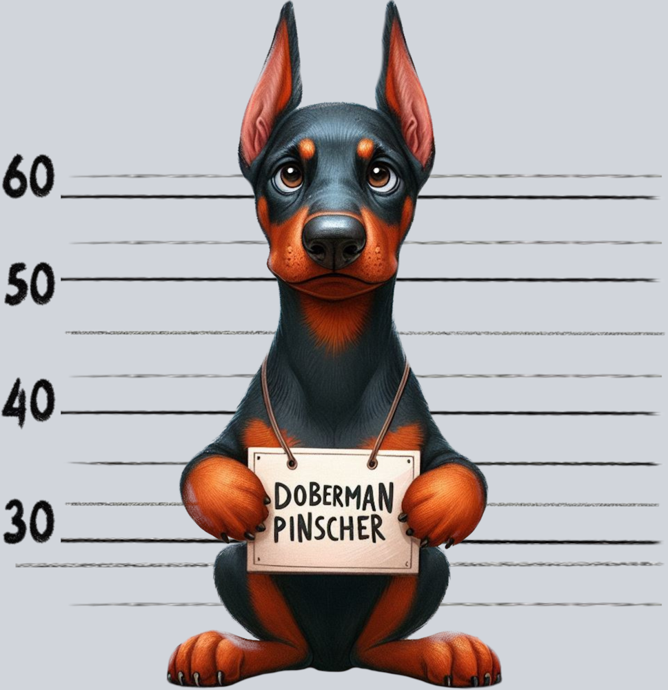 DTF Transfer Dogs - Jail Doberman