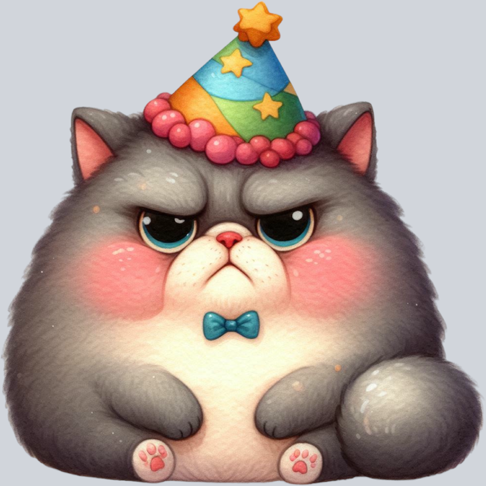 DTF Transfer Cats - Birthday Sad