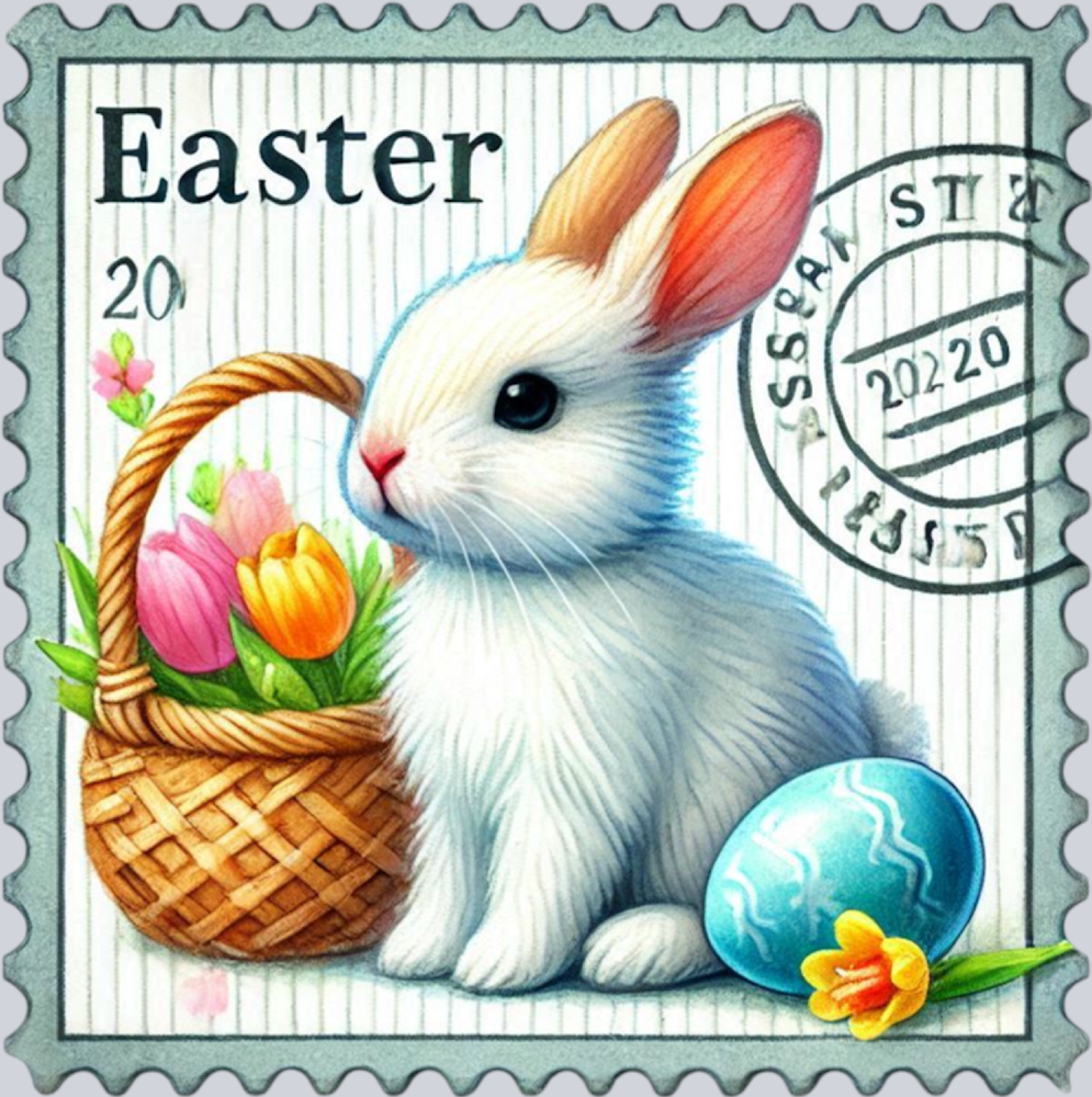 DTF Transfer Easter - Easter Postage Stamp