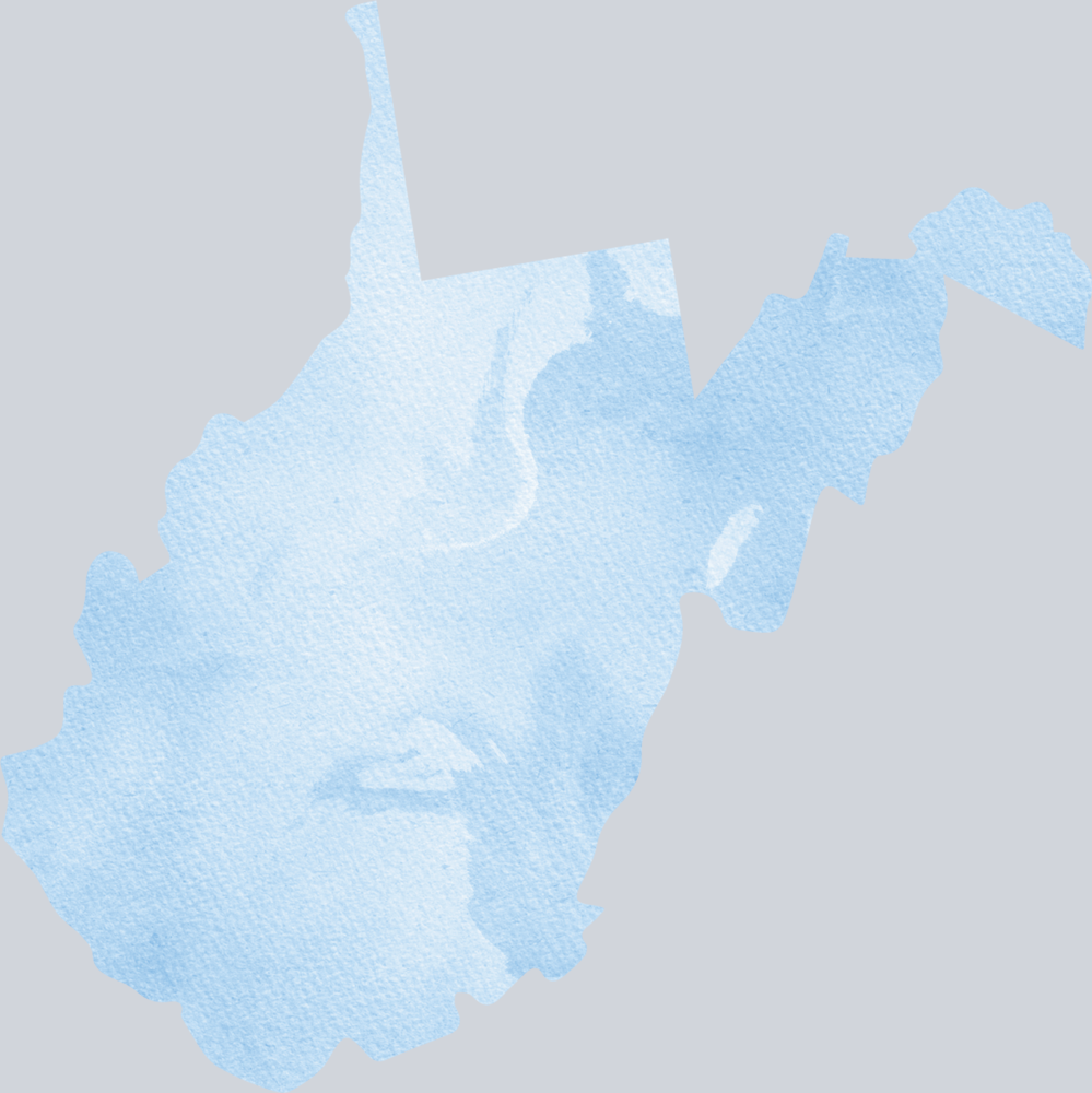 DTF Transfer West Virginia - Watercolor Blue