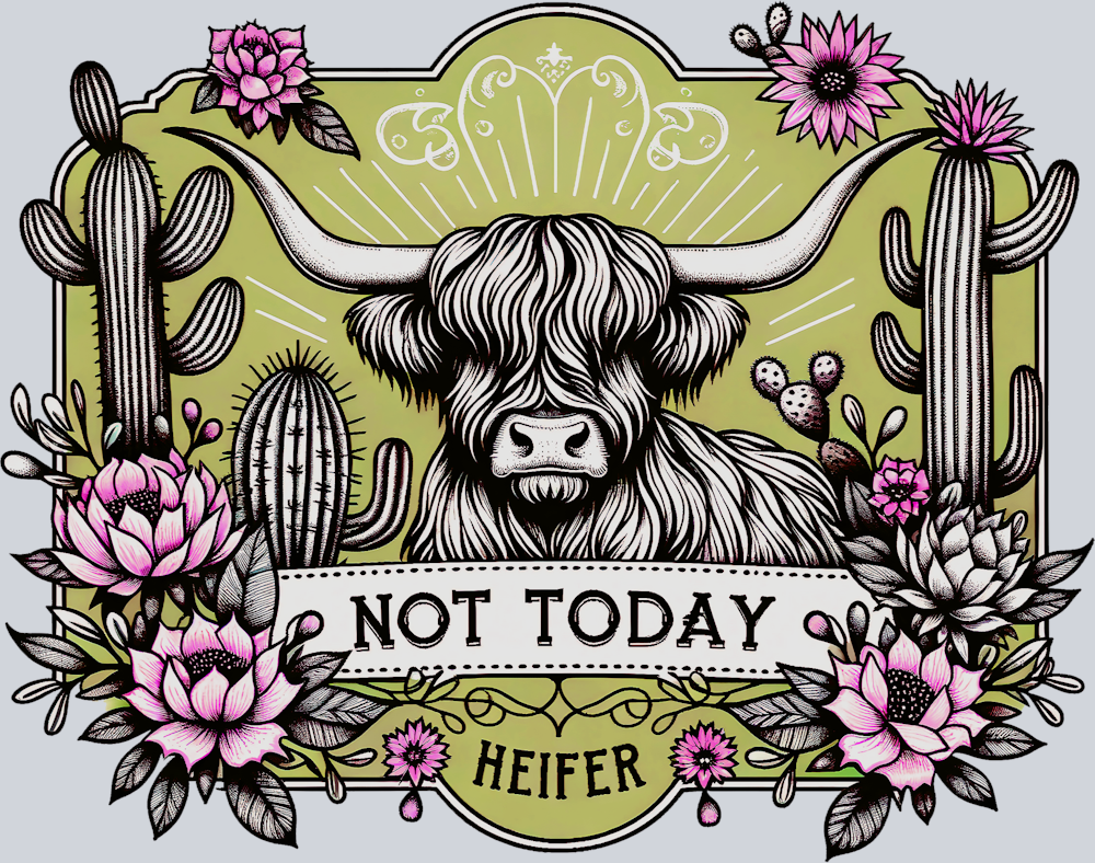 DTF Transfer Western - Not Today Heifer