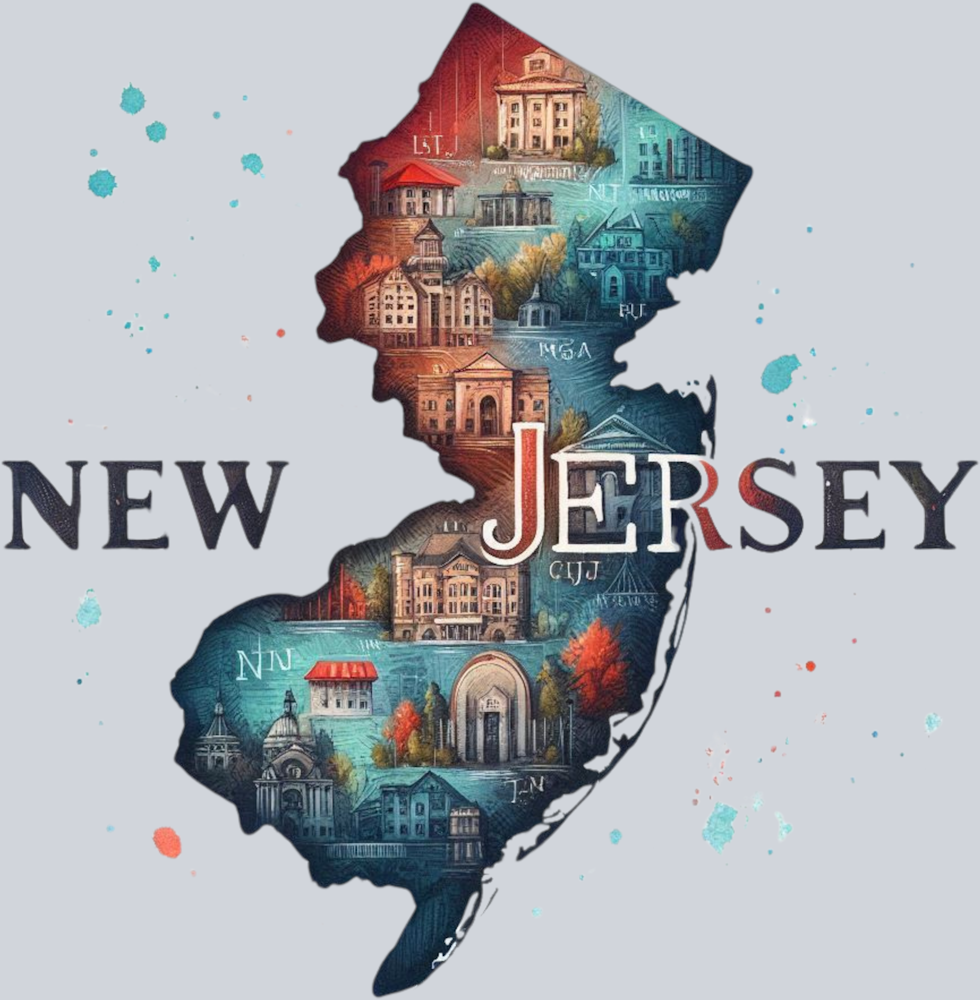 DTF Transfer New Jersey - Retro Map