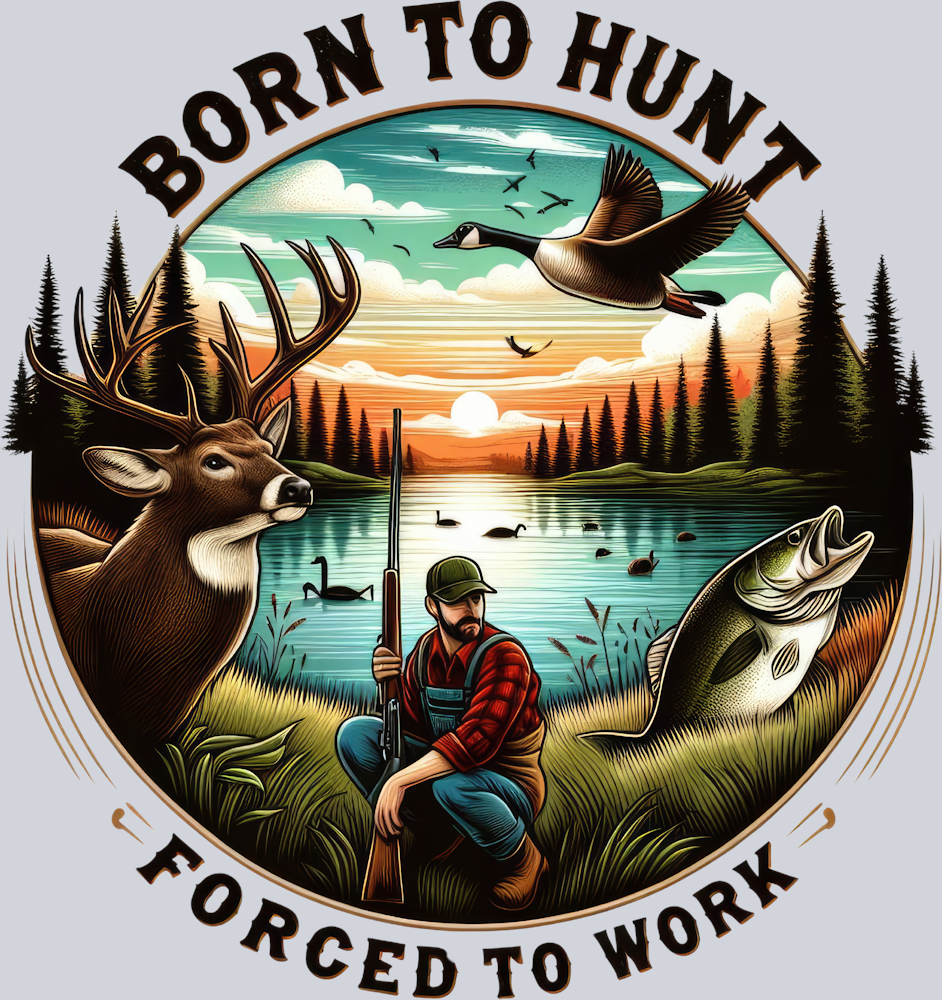 DTF Transfer Hunting - Born to Hunt Forced to Work