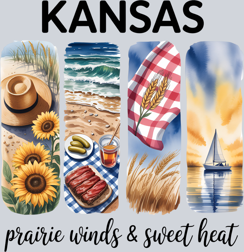 DTF Transfer Kansas - Prairie Winds & Sweet Heat
