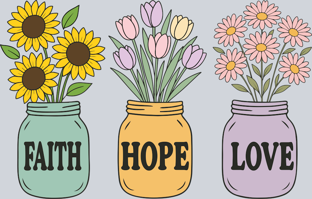 DTF Transfer Mental Health - Faith Hope Love