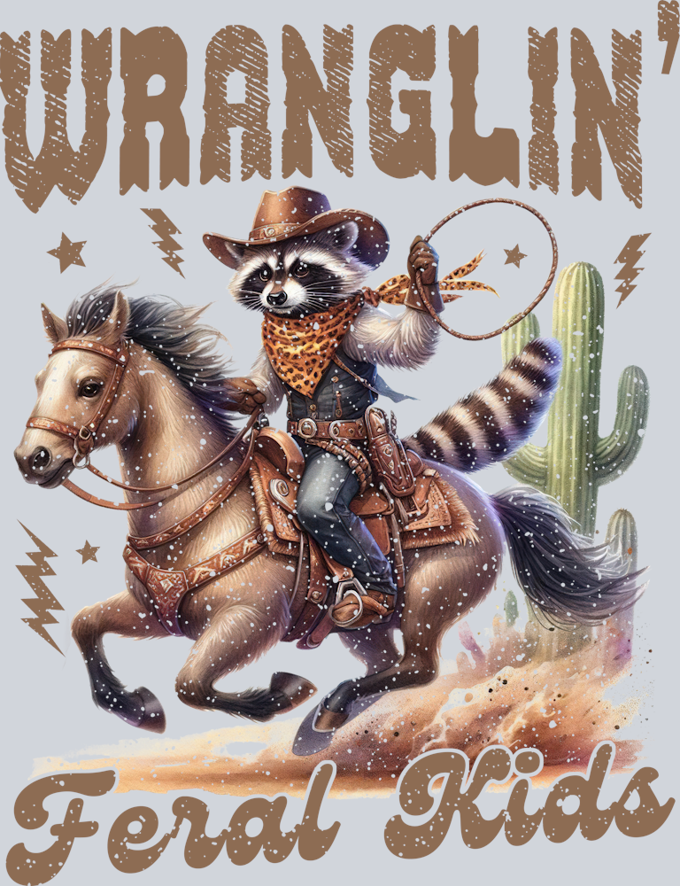 DTF Transfer Western - Wranglin Feral Kids