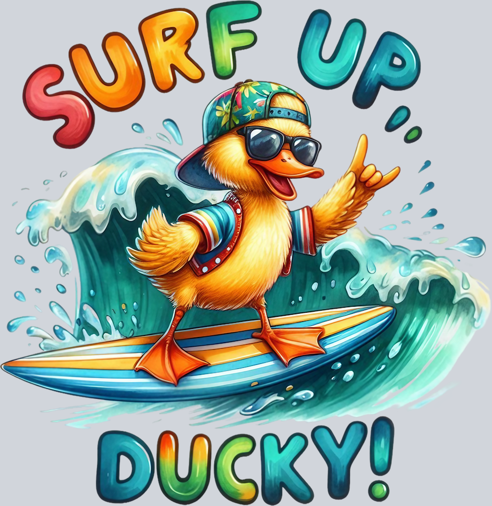 DTF Transfer Fowl - Surf Up Ducky