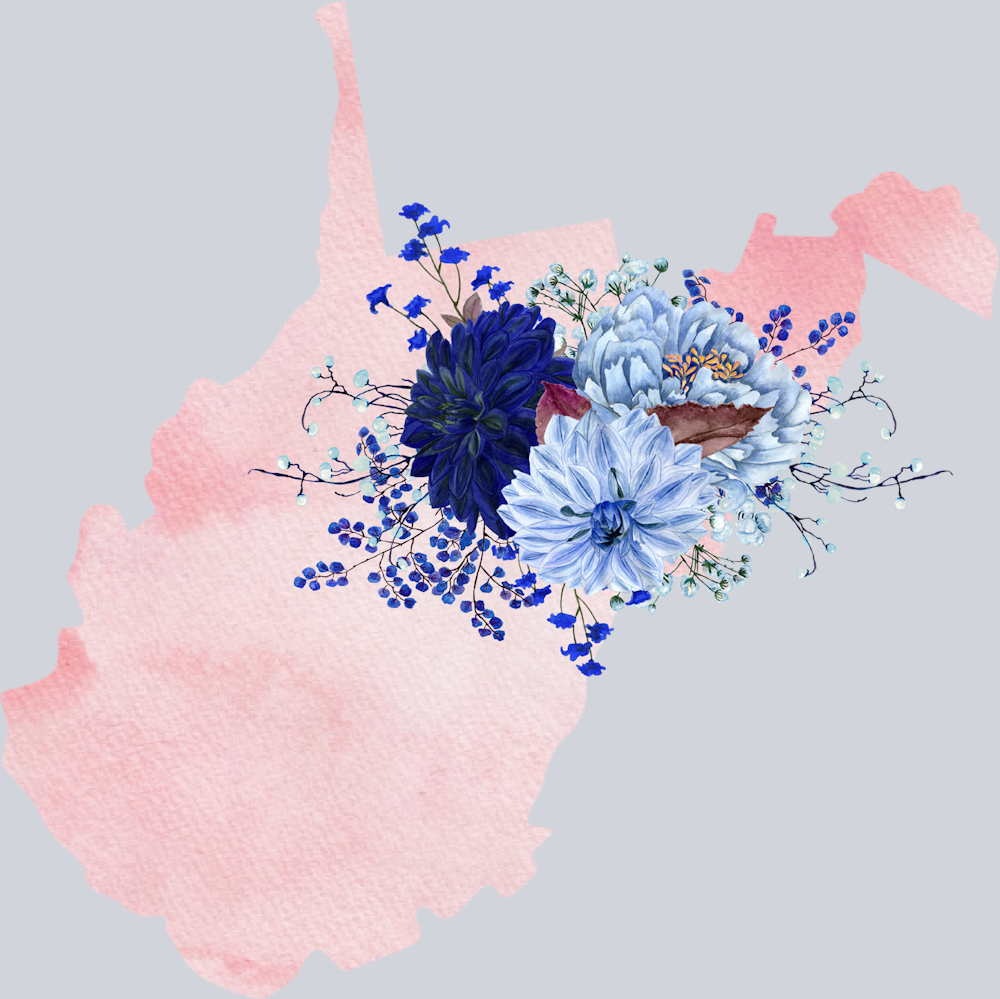 DTF Transfer West Virginia - Flowers Watercolor