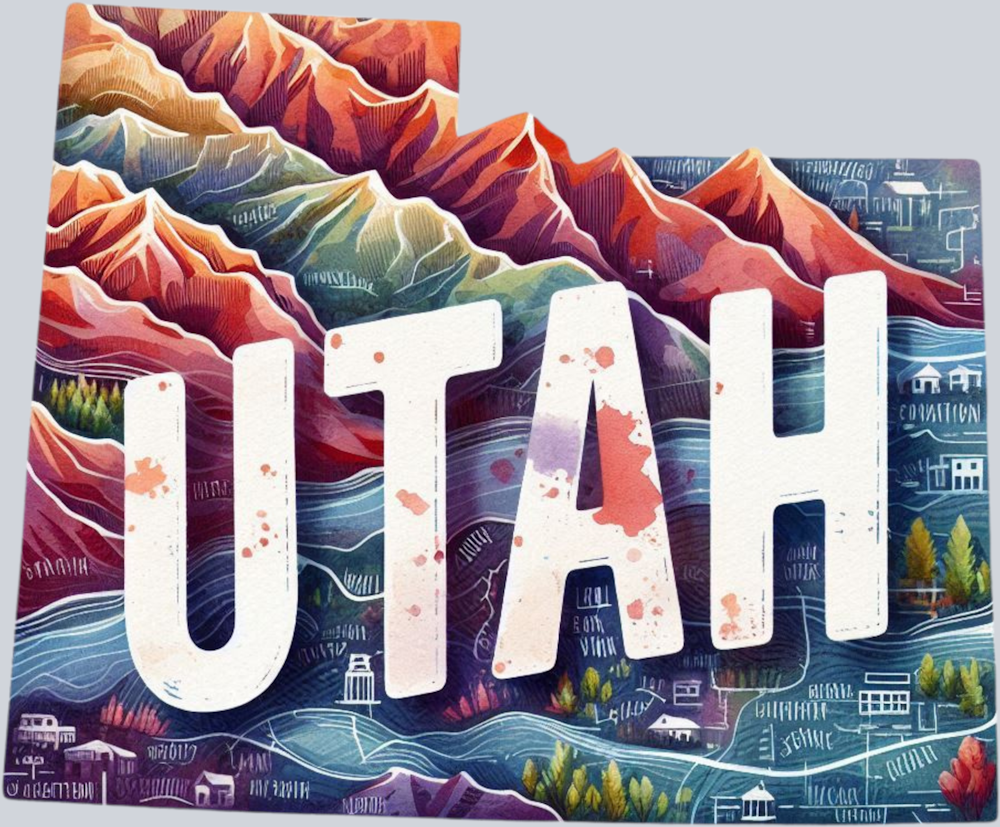 DTF Transfer Utah - Retro Map