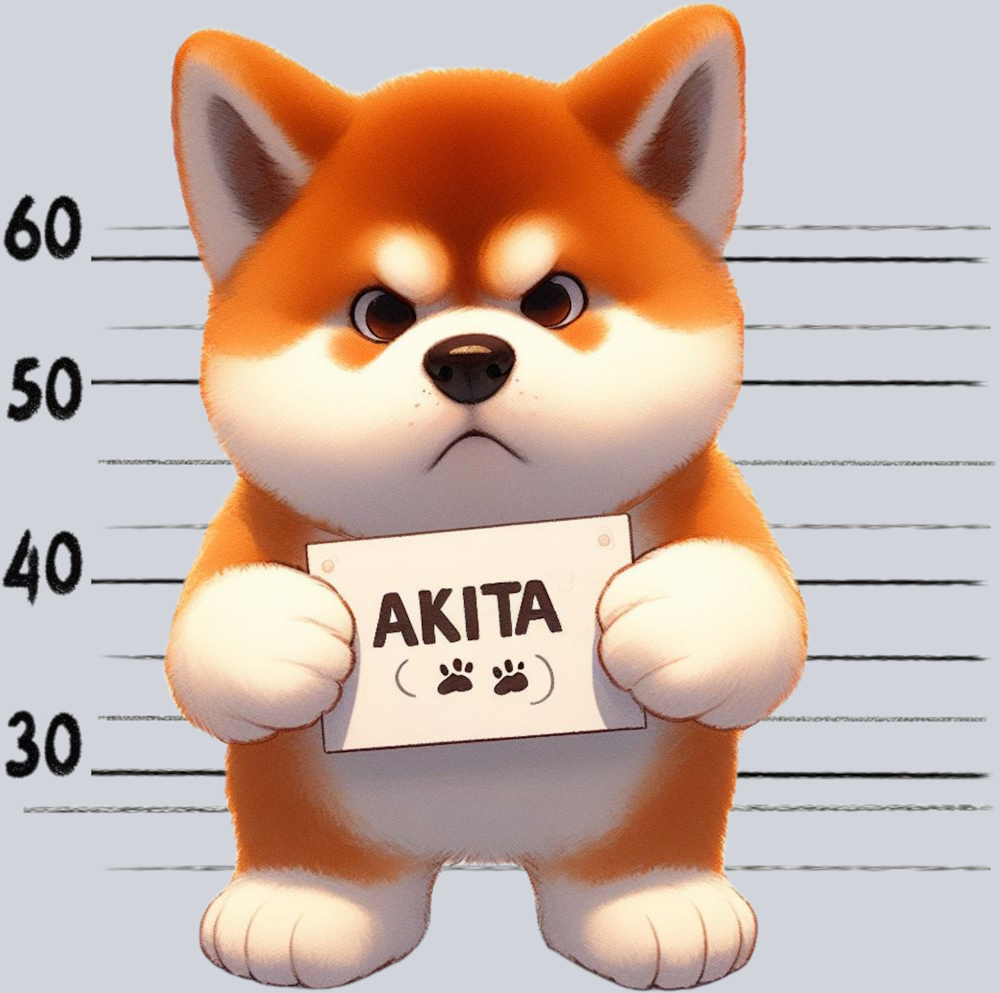 DTF Transfer Dogs - Jail Akita