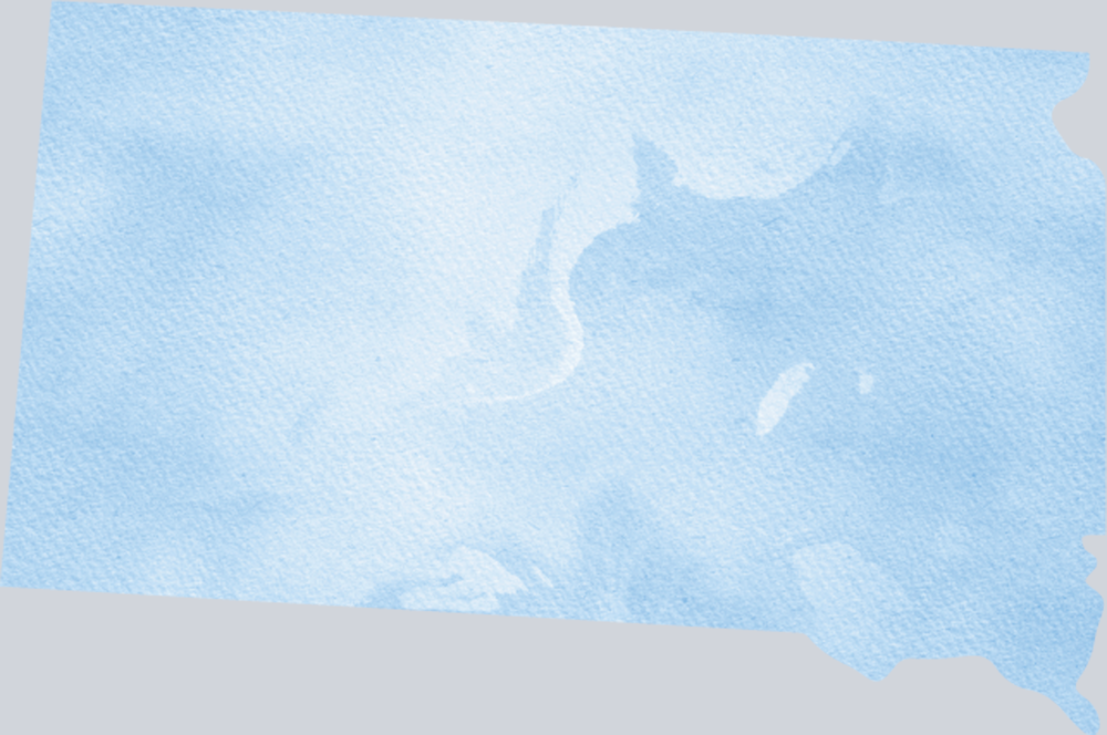 DTF Transfer South Dakota - Watercolor Blue
