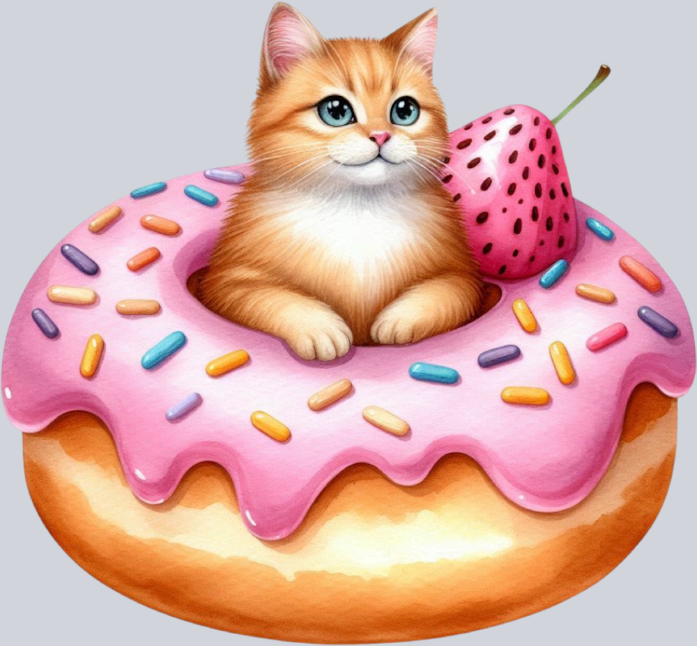 DTF Transfer Cats - Donut