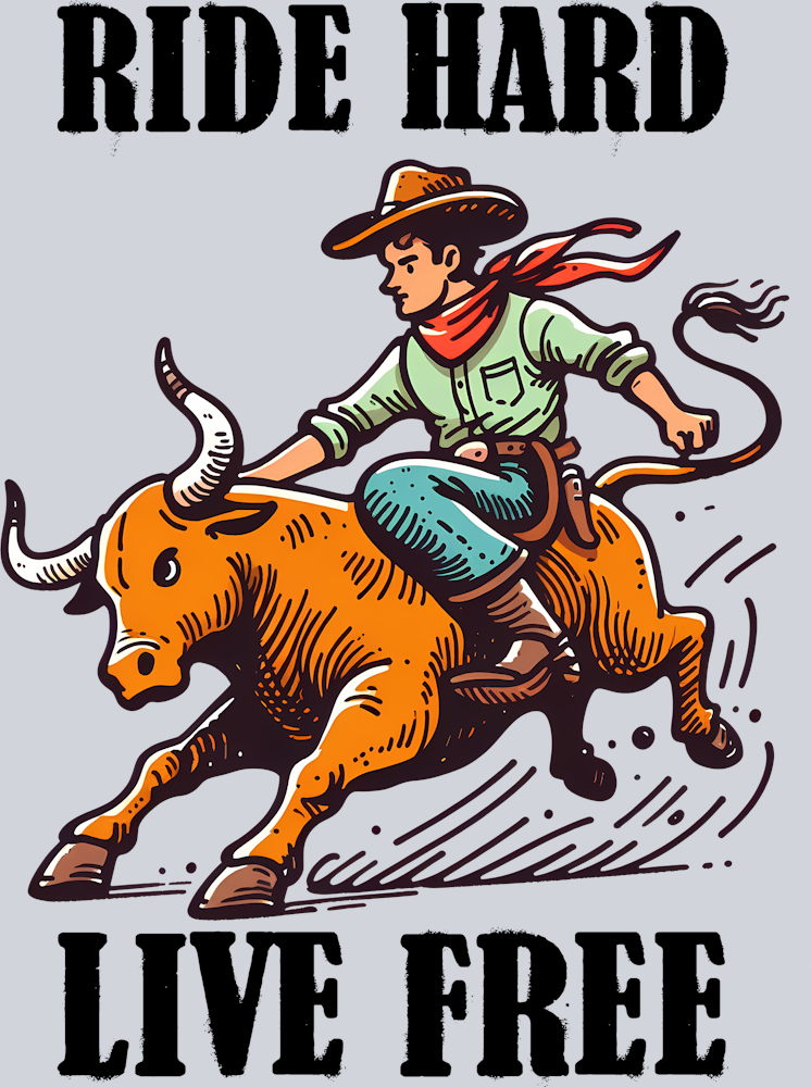 DTF Transfer Western - Ride Hard Live Free