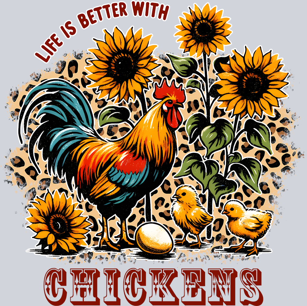 DTF Transfer Fowl - Life is Better with Chickens