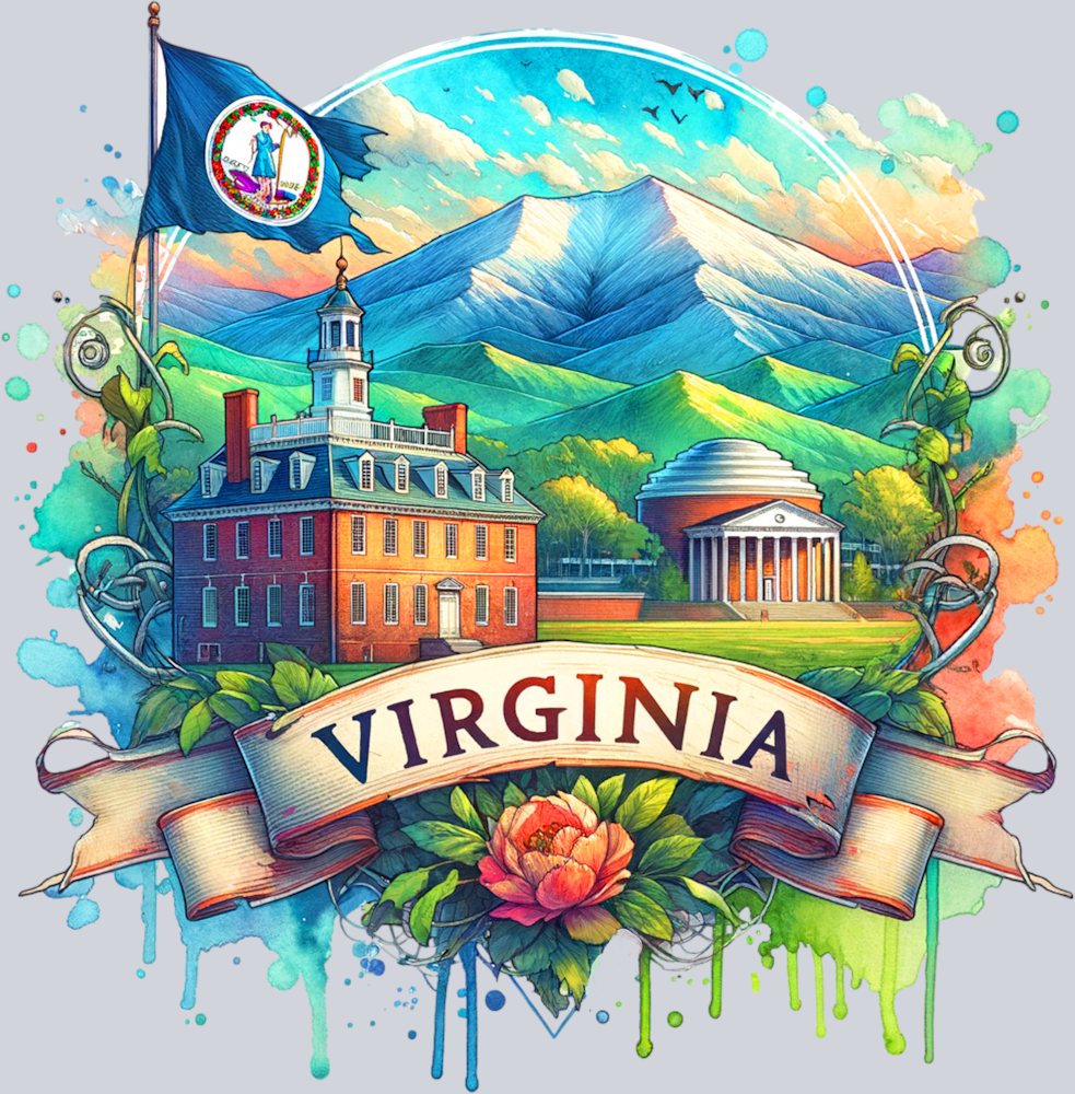 DTF Transfer Virginia - Retro Travel