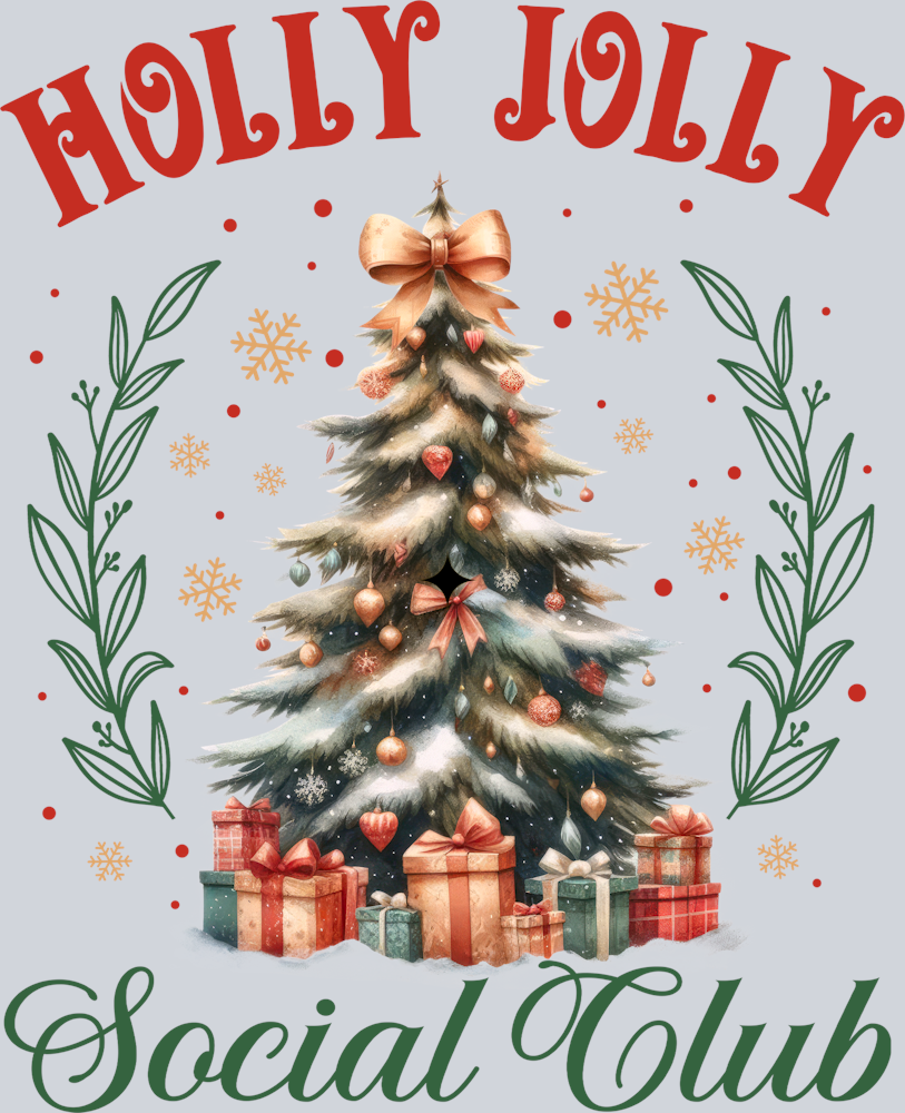 DTF Transfer Christmas - Holly Jolly Social Club