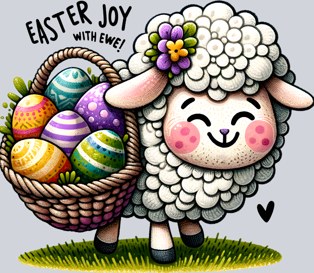DTF Transfer Easter - Easter Joy with Ewe!