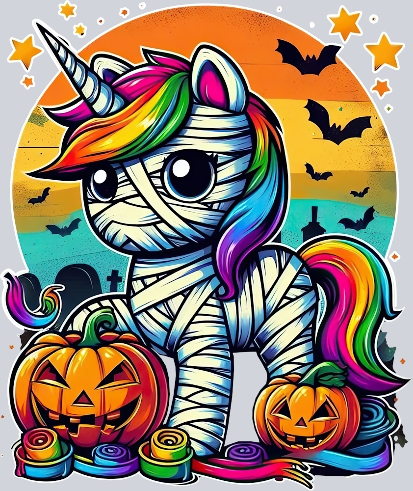 DTF Transfer Halloween - Mummy Unicorn