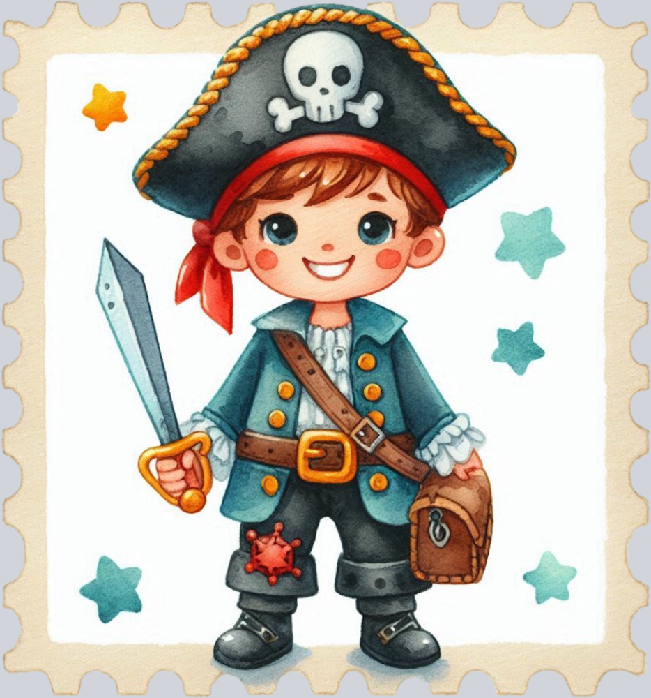 DTF Transfer High Seas - Postage Young Pirate