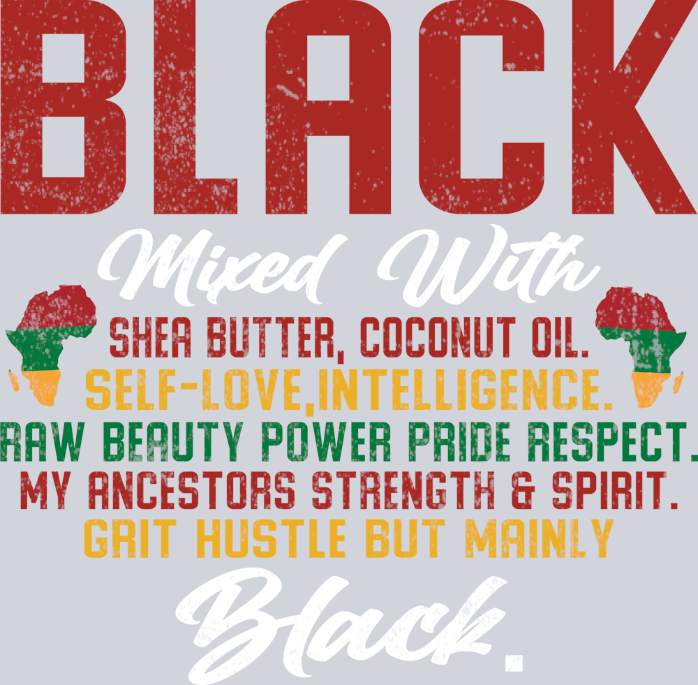 DTF Transfer Black History Month - Black Mixed with Black
