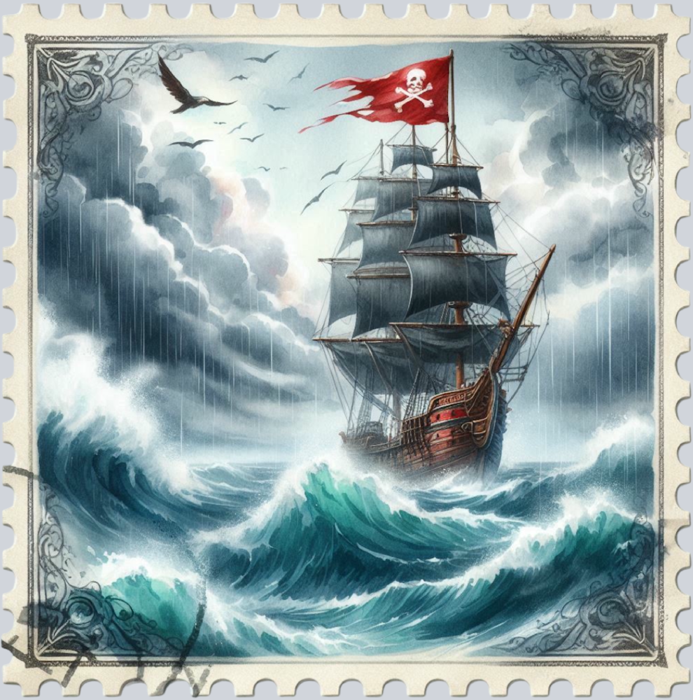 DTF Transfer High Seas - Postage Ship in the Storm