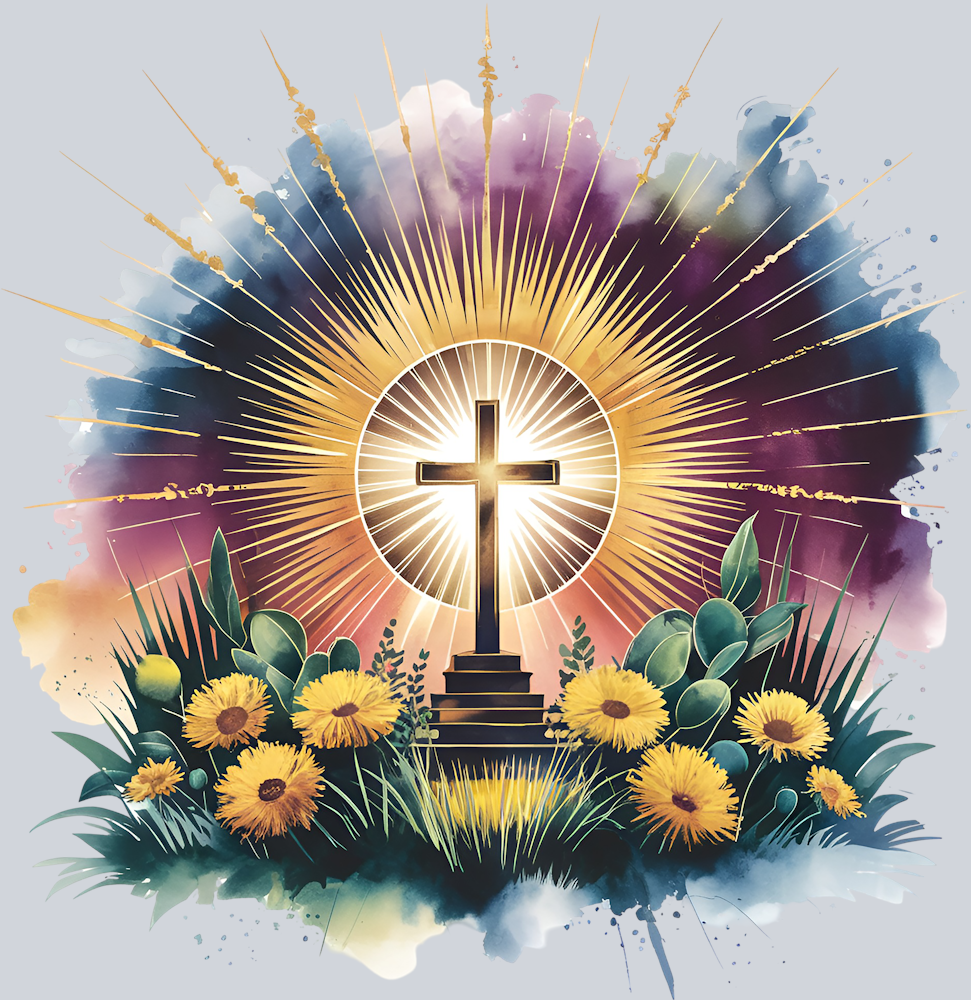 DTF Transfer Easter - Cross in the Sun