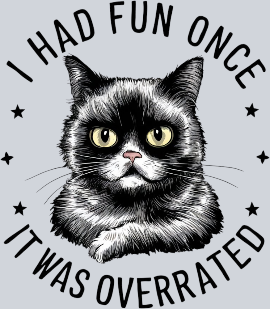DTF Transfer Cats - I Had Fun Once It Was Overrated