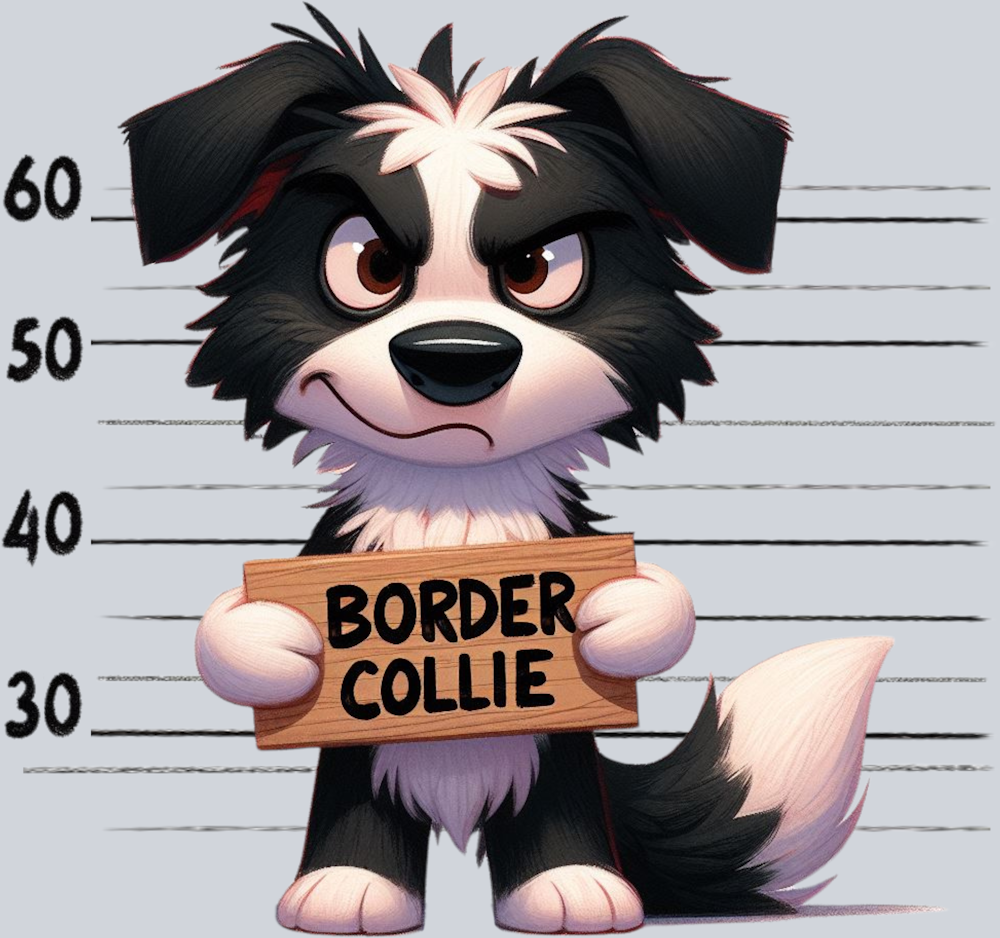 DTF Transfer Dogs - Jail Border Collie