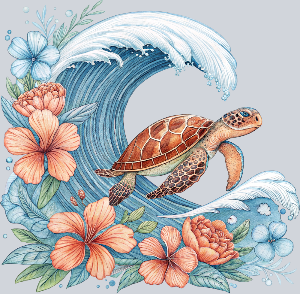 DTF Transfer High Seas - Turtle Ocean