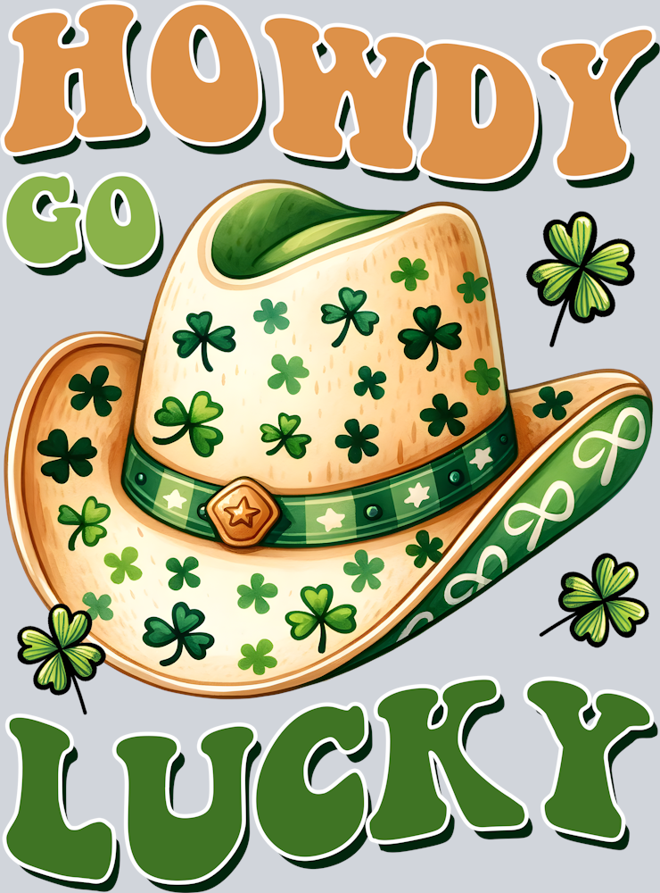 DTF Transfer St. Patrick's Day - Howdy Go Lucky hat