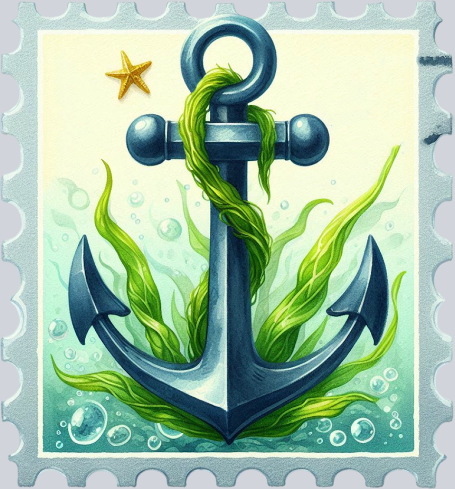 DTF Transfer High Seas - Postage Anchor Seaweed