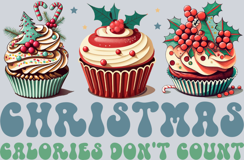 DTF Transfer Christmas - Christmas calories don't count