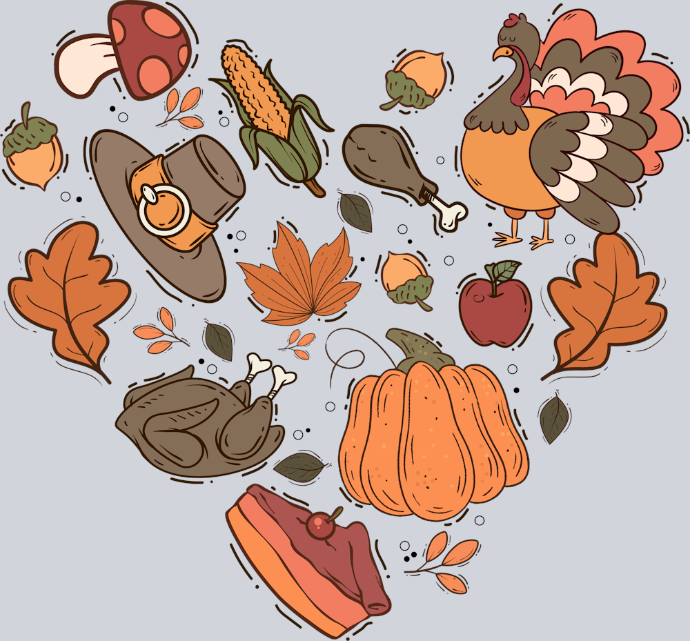 DTF Transfer Thanksgiving - Thanksgiving Heart