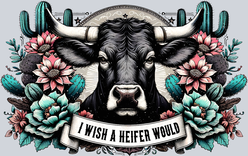 DTF Transfer Western - I Wish a Heifer Would